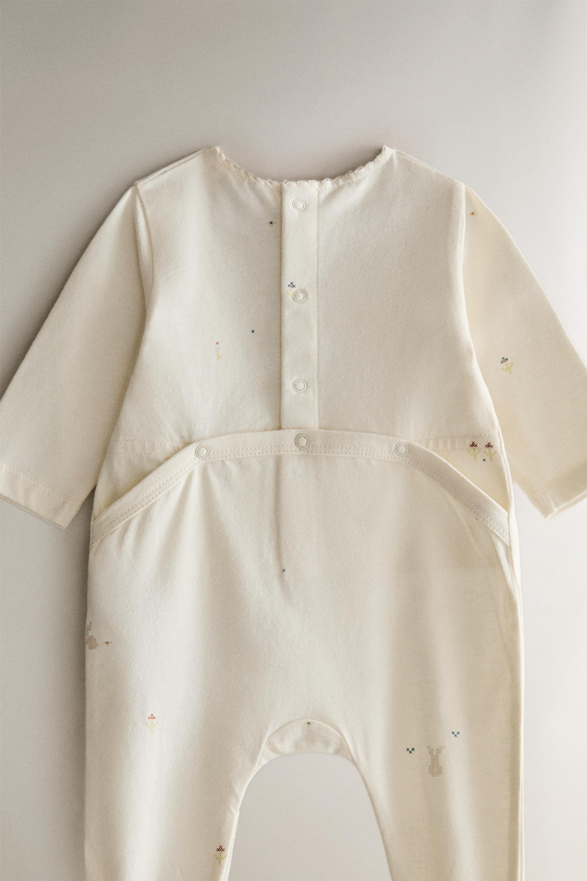 Детские комбинезоны Zara Kids Bunny and Floral Footed Romper — фото 4