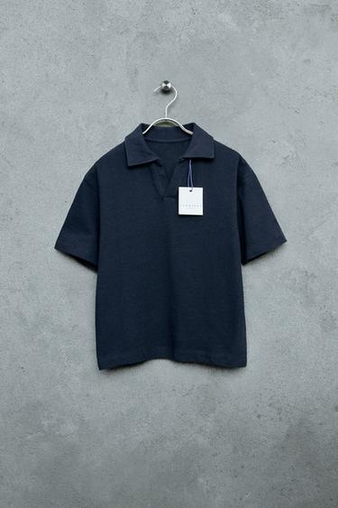 STORIESZ - POLO TEXTURA RELAXED FIT - Blau de Zara