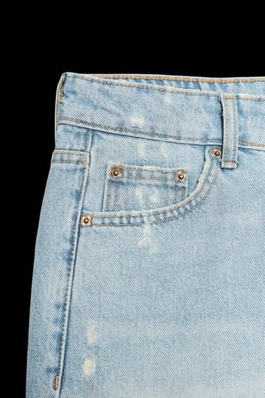 BERMUDA DENIM TRF ROTOS TIRO MEDIO - Azul de Zara