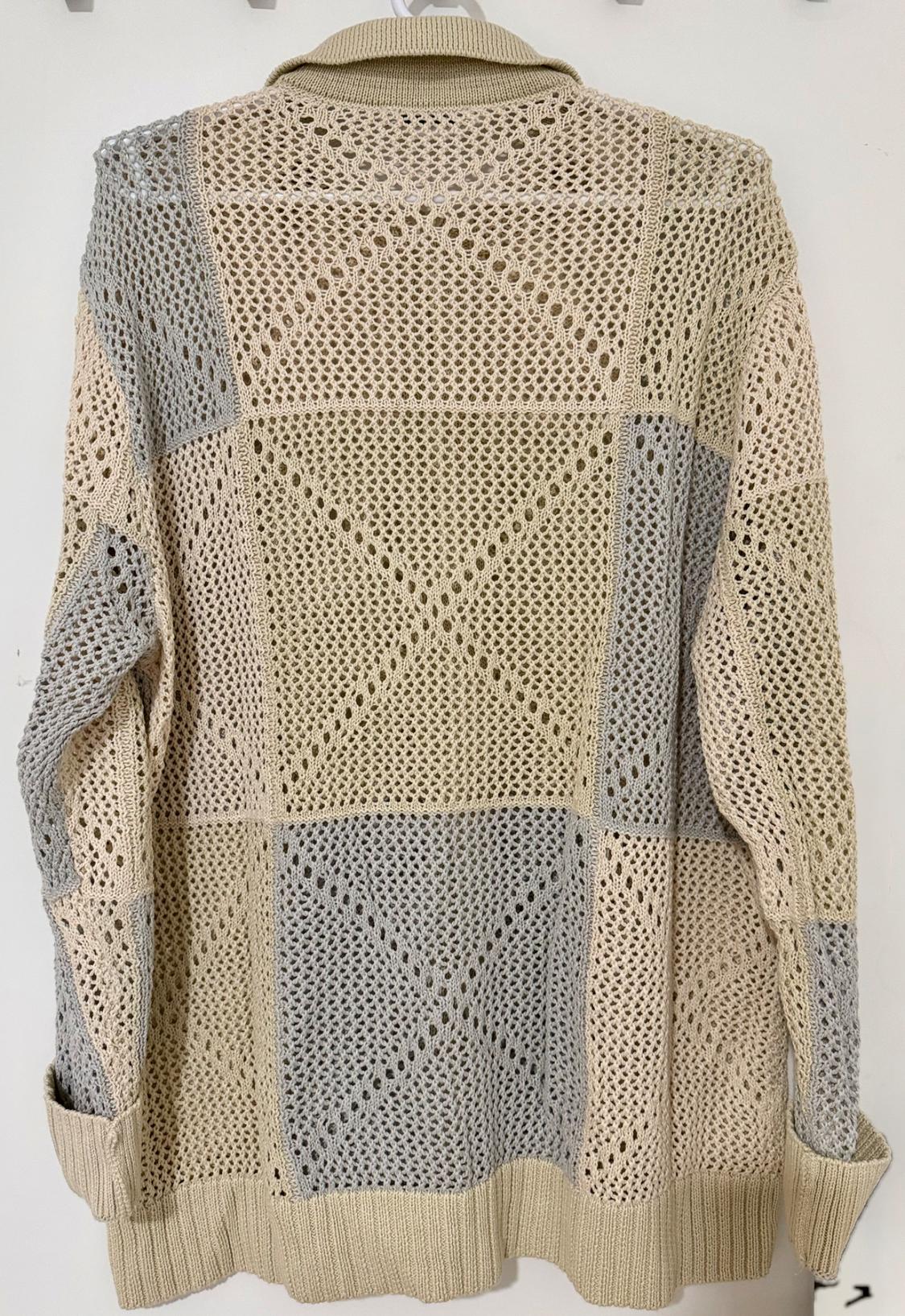 TEXTURED CROCHET CARDIGAN - Image 3