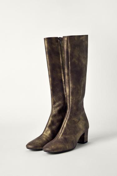 LEATHER HEELED BOOTS KATE MOSS X ZARA - Brown by Zara