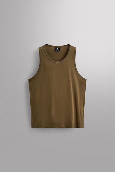 TRAINING TANK TOP - Olive green by Zara
