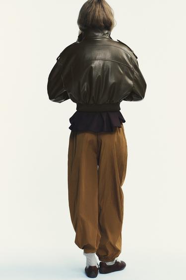 NYLON BALLOON TROUSERS WITH ELASTICATED CUFFS - Mustard by Zara - Image 3