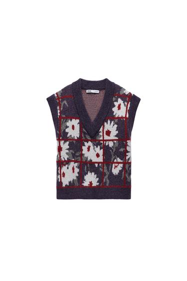 FLORAL KNIT VEST