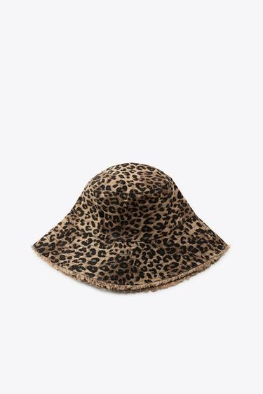 ANIMAL PRINT FRAYED BUCKET HAT - Leopard by Zara - Image 2