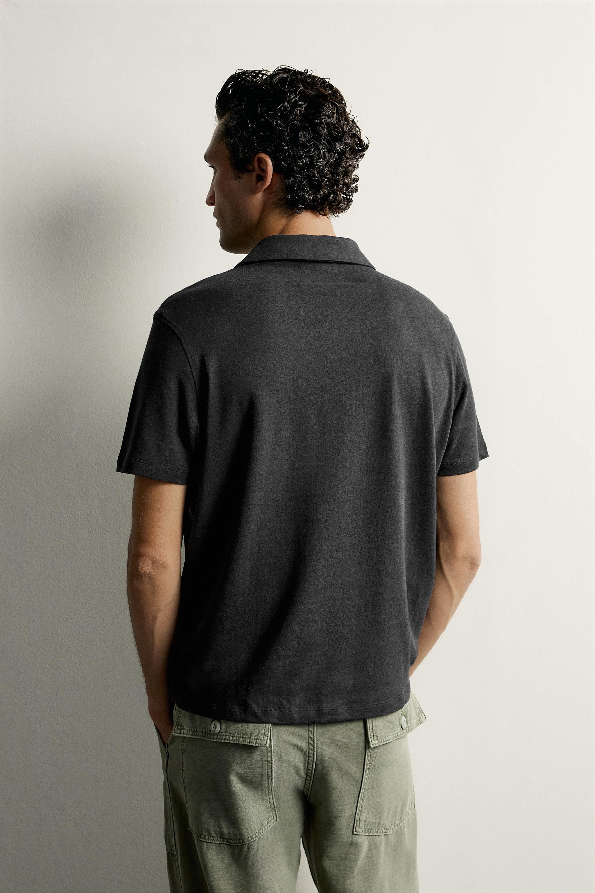 LINEN-COTTON REGULAR FIT POLO SHIRT