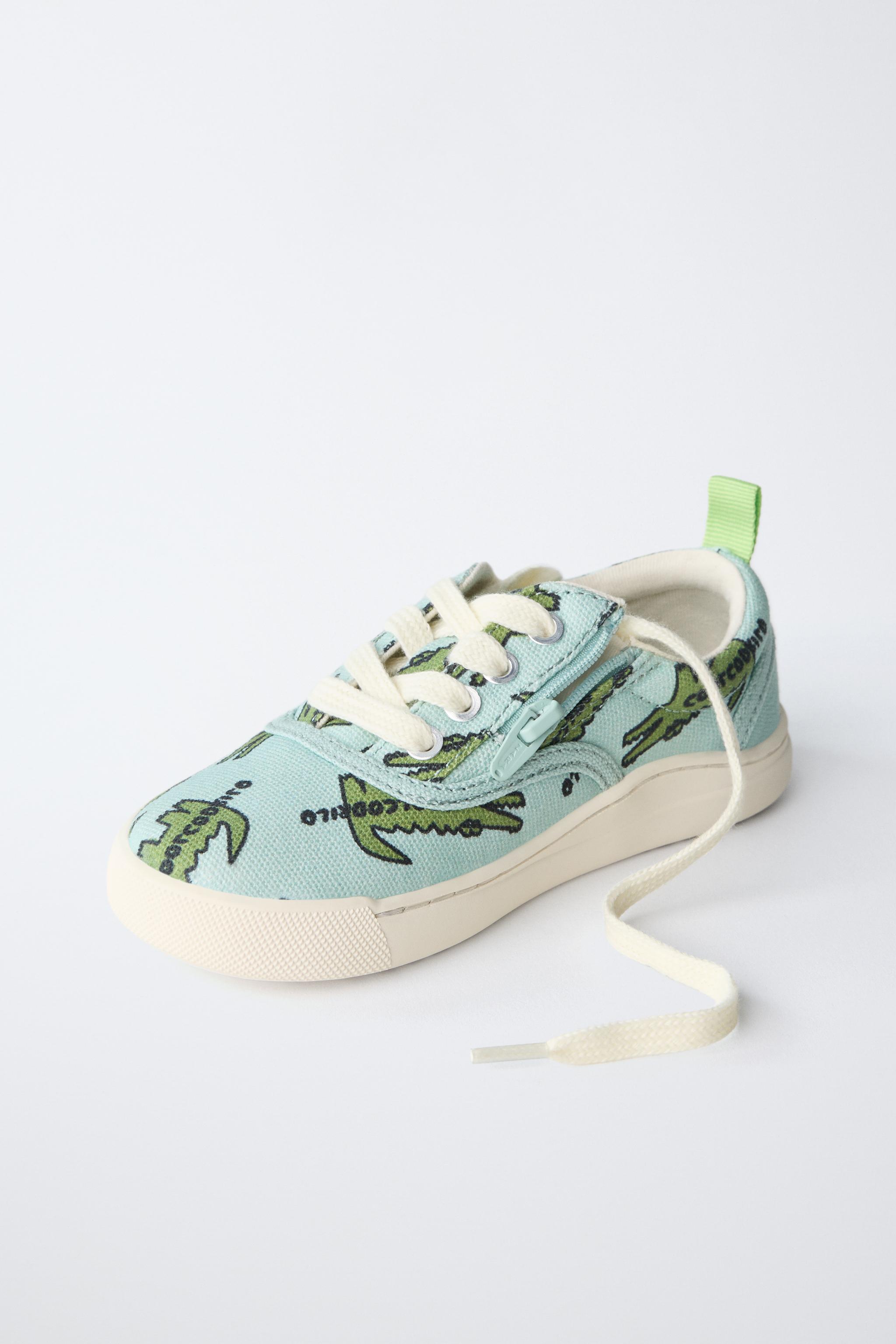 Детские кроссовки Zara CROCODILE PRINT SNEAKERS — фото 3