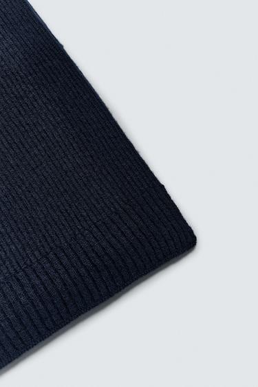 100% WOOL KNIT SCARF - Navy blue by Zara - Image 2