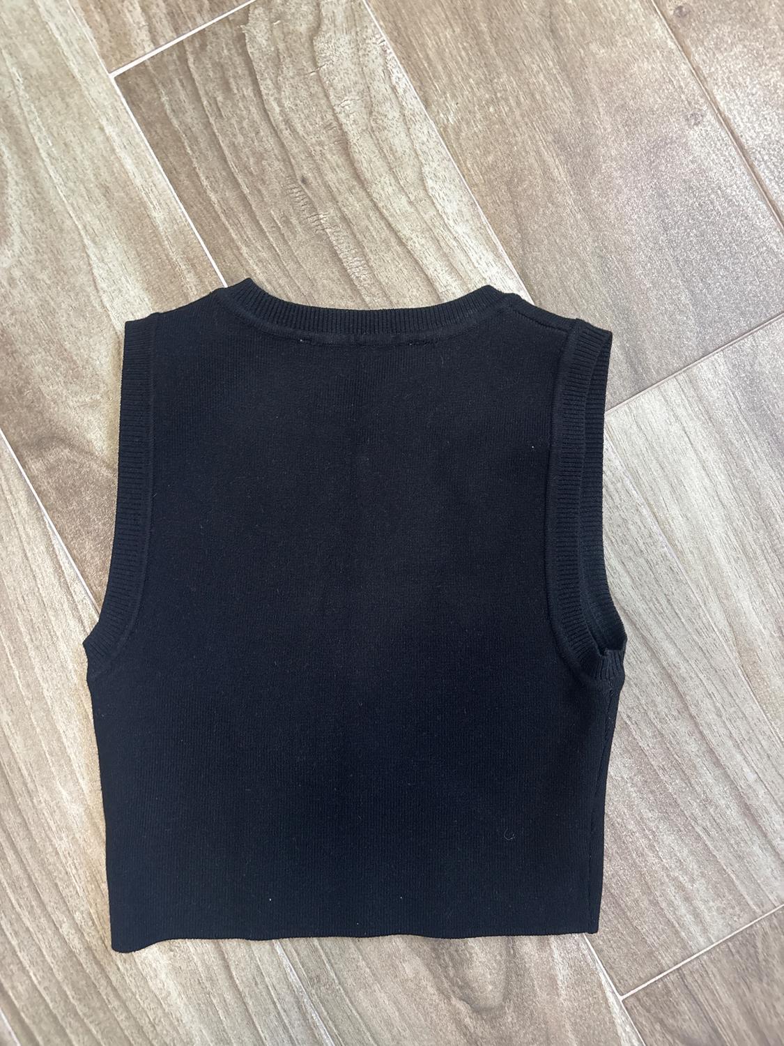BASIC CROPPED KNIT TOP - Image 2
