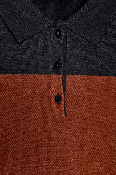 PULL POLO EN MAILLE À RAYURES - Multicolore de Zara - Image 5