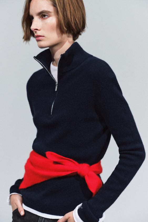 PLAIN 100% CASHMERE BANDANA - Red by Zara - Image 0