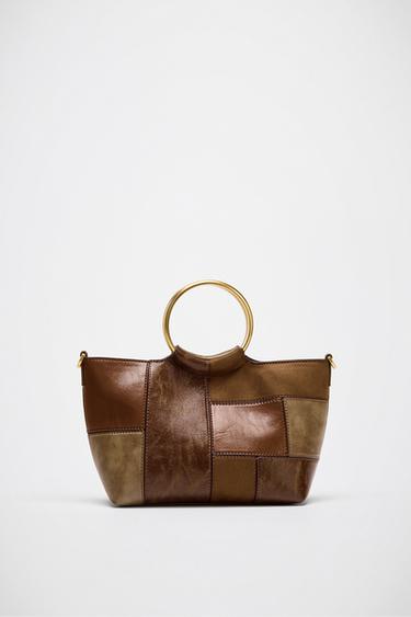 PATCHWORK MINI BUCKET BAG WITH RIGID HANDLES - Multicoloured by Zara