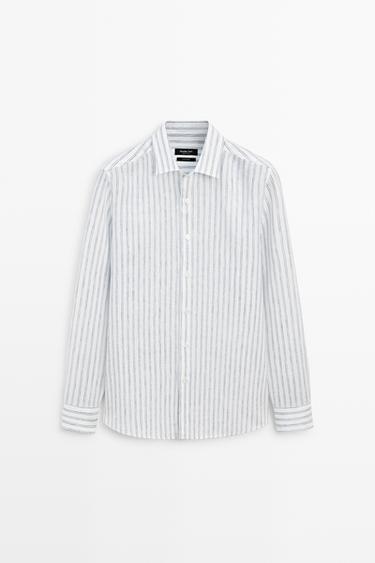 Zara 100% linen regular fit shirt - Dark turquoise