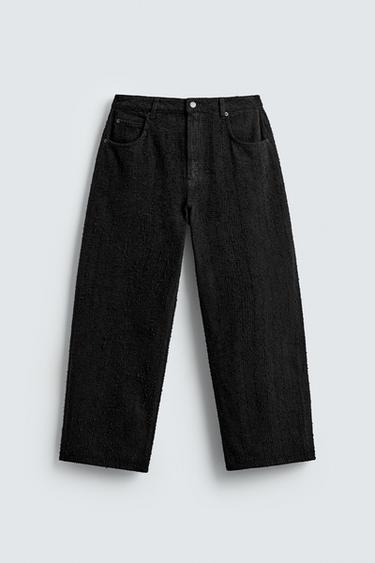 RELAXED FIT JEANS TEXTURE - Black by Zara - Image 6