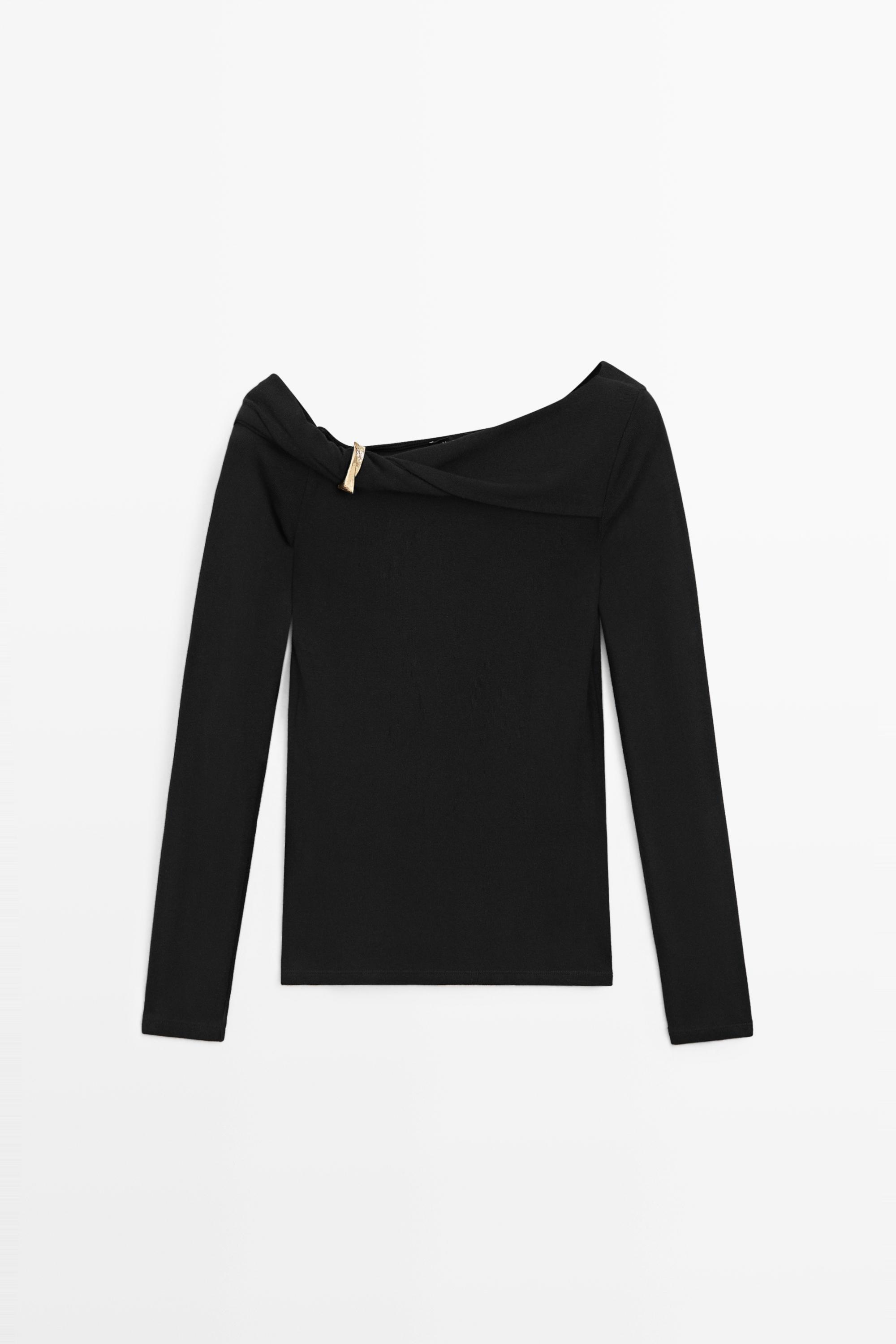Long sleeve top with metallic detail