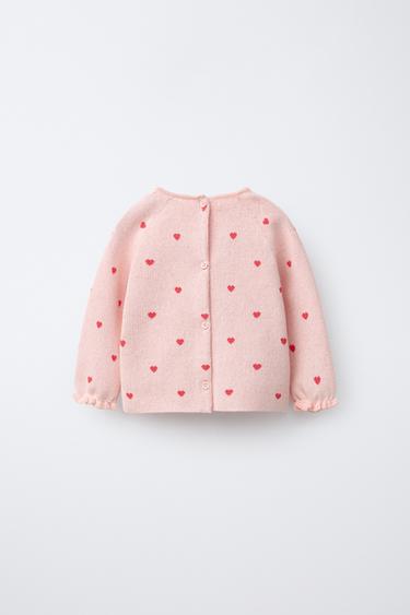 KNIT HEART JUMPER - Pink by Zara - Image 1