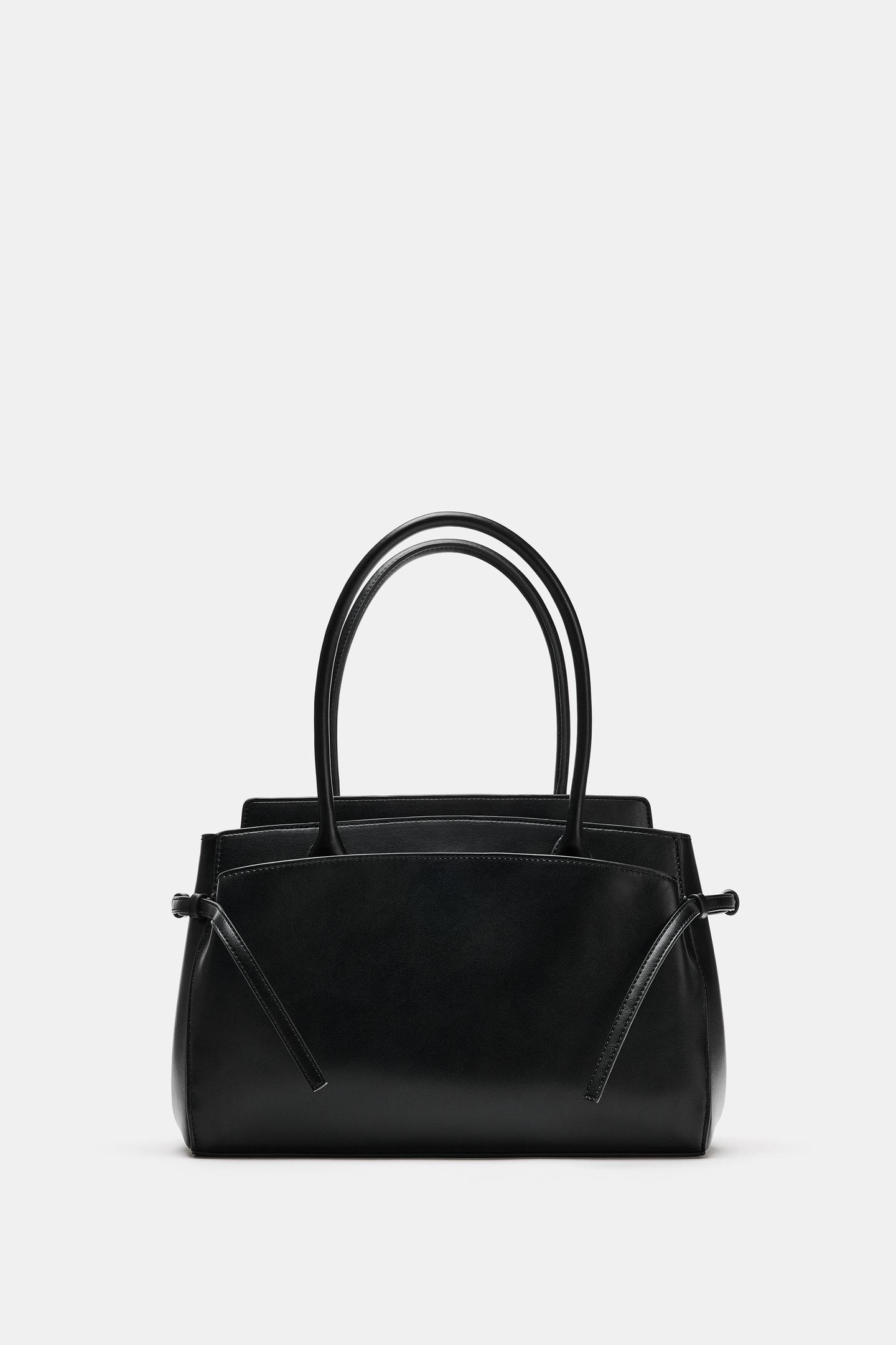 Женская сумка Zara Contrast Shoulder, цвет: Чёрный