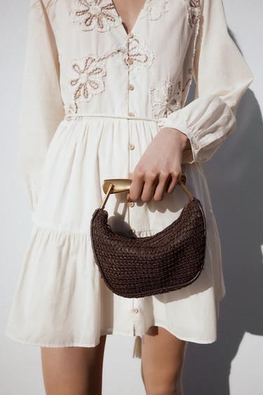 BRAIDED MINI BUCKET BAG - Chocolate by Zara - Image 0