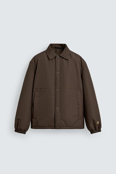 GEWATTEERD TECHNISCH JACK MET CONTRASTPRINT - Tabakbruin van Zara