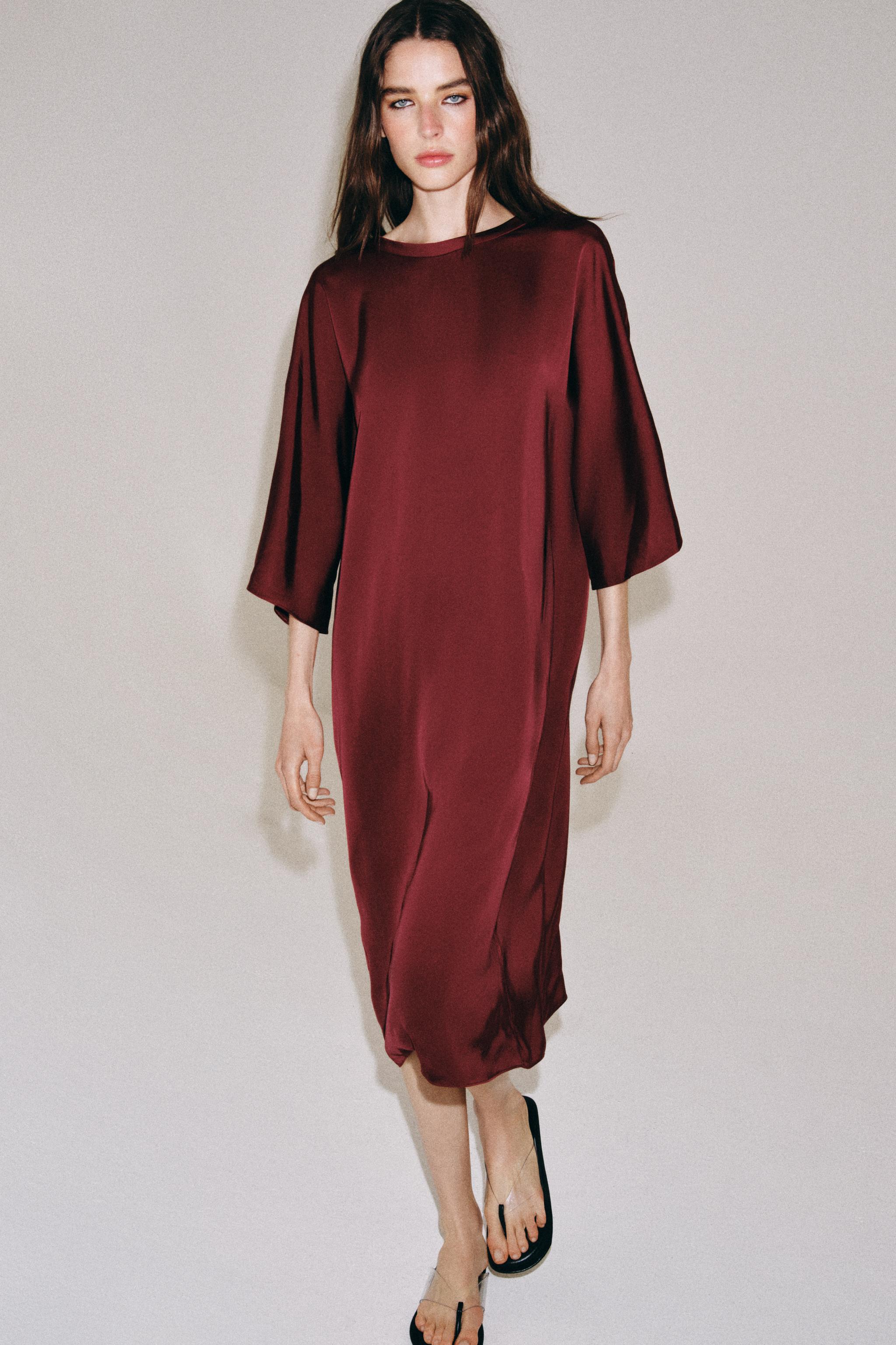 ZW COLLECTION SATIN EFFECT MIDI DRESS