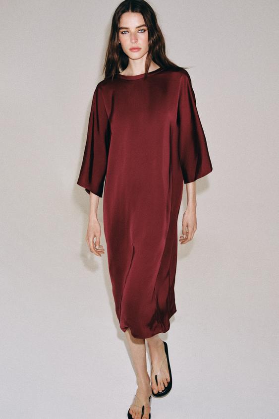 ZW COLLECTION SATIN EFFECT MIDI DRESS from Zara - $99.90
