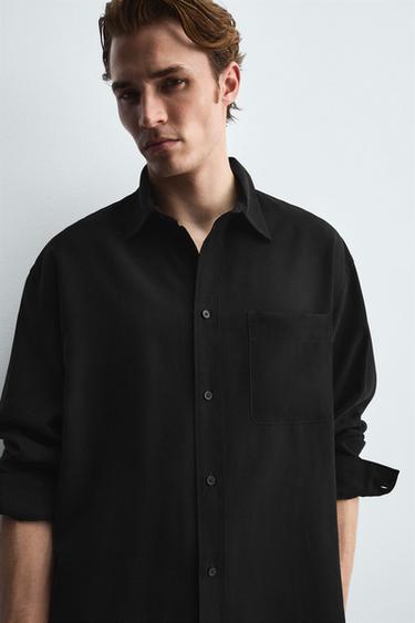 CHEMISE FLUIDE COUPE DÉCONTRACTÉE - Noir de Zara