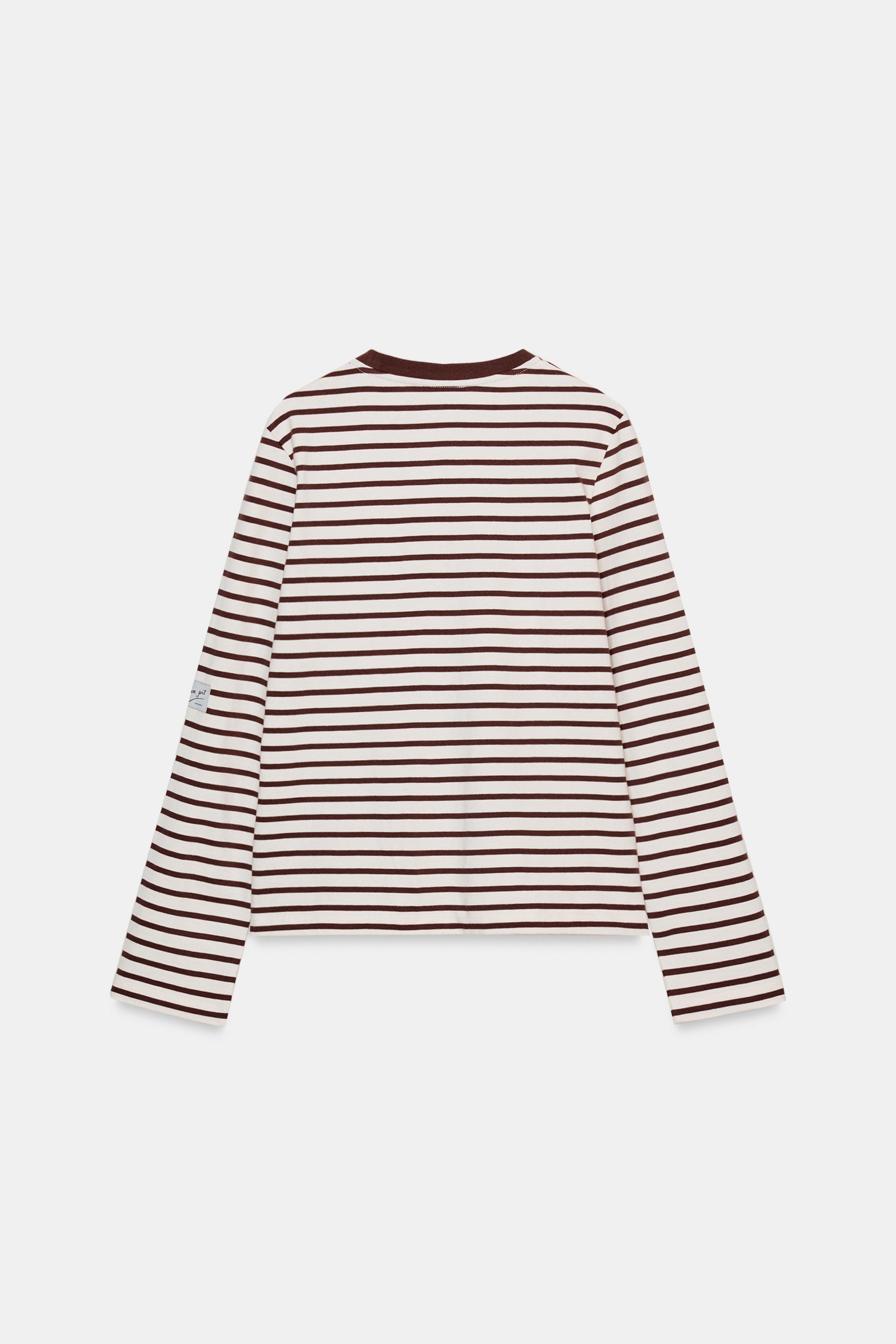 T-SHIRT À RAYURES BRODÉES