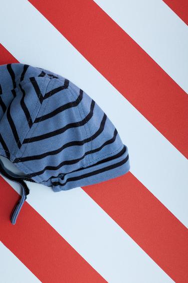 ZARA TIMELESS - BONNET BEANIE À RAYURES - Bleu de Zara - Image 1