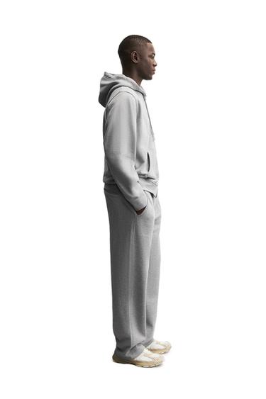 SWEAT ZIPPÉ À CAPUCHE HEAVYWEIGHT - Gris chiné de Zara - Image 1