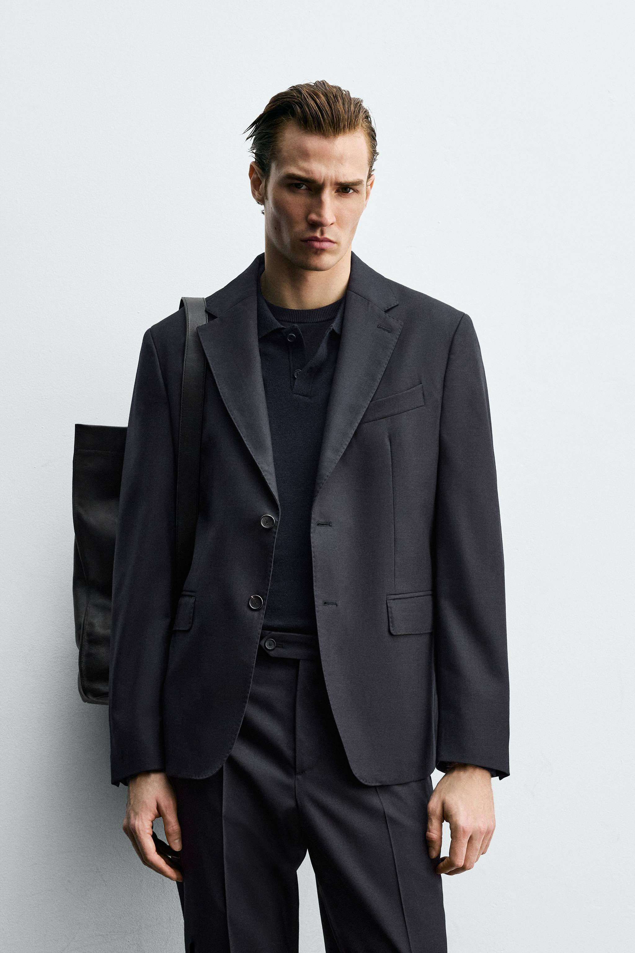 100% WOOL SUIT BLAZER - Navy blue | ZARA United States