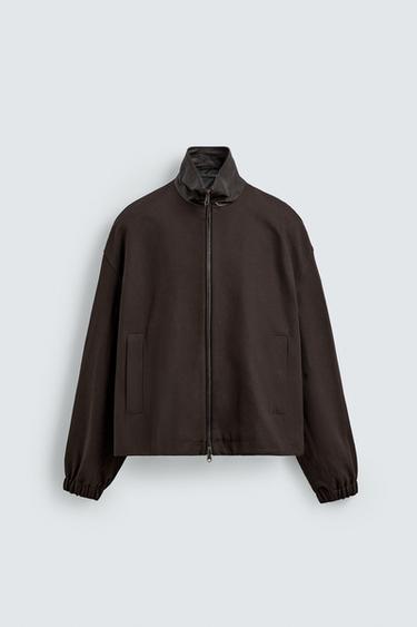 CONTRAST COLLAR JACKET - Brown by Zara