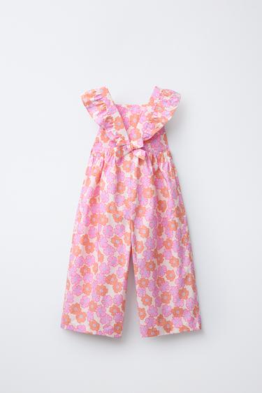 LONG JUMPSUIT WITH FLORAL PRINT - Orange by Zara - Image 1