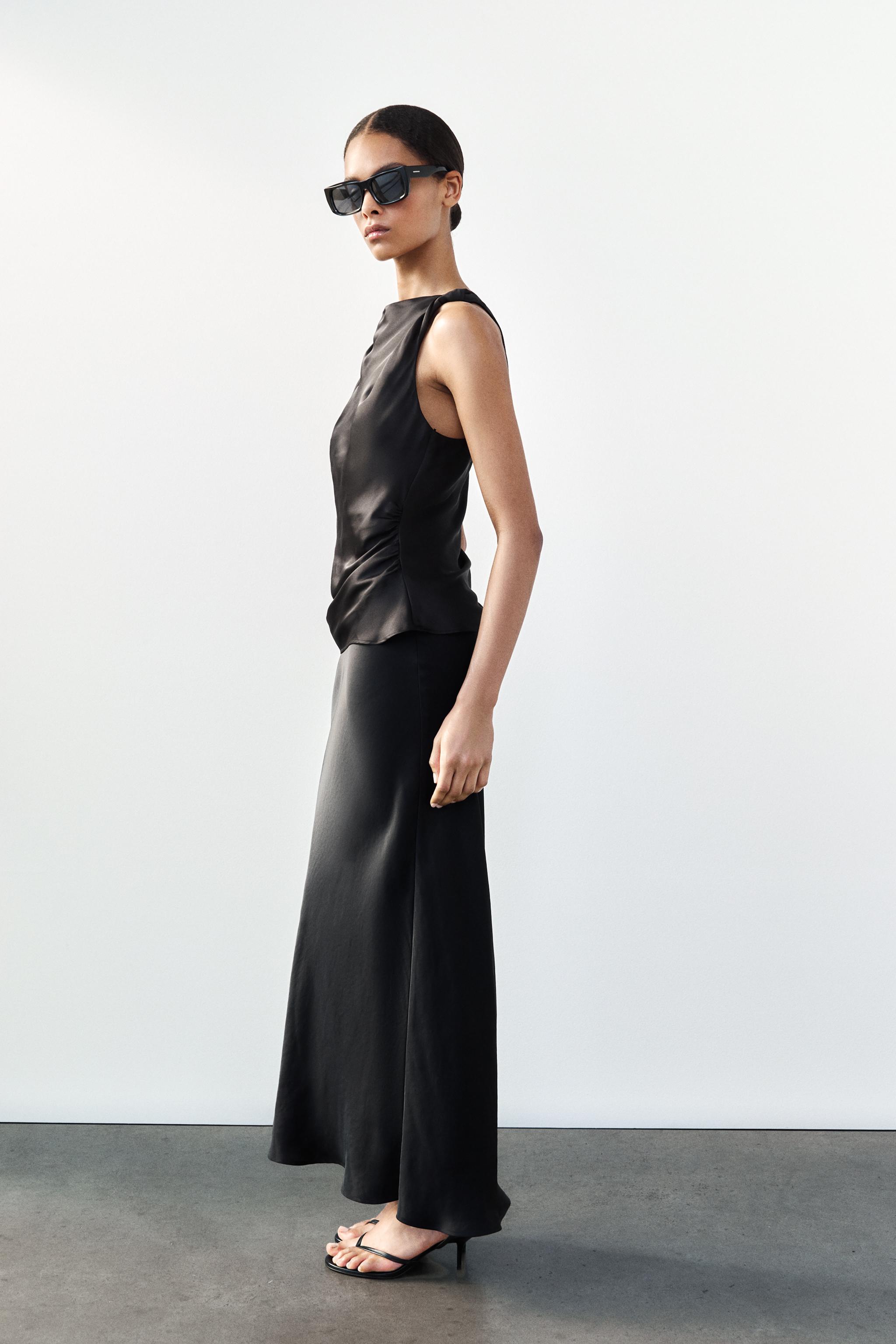 Zara, Intimates & Sleepwear, Zara Satin Black Bralette M