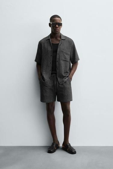 BERMUDA ESTRUCTURA JACQUARD - Marino de Zara