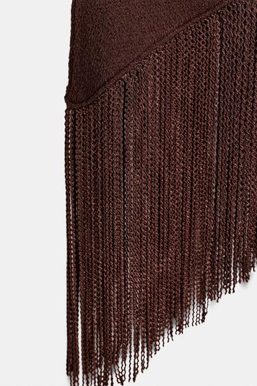 ASYMMETRIC TEXTURED TOP - Chocolate by Zara - Image 7