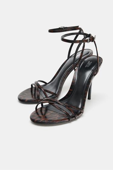 SANDALIA TACÓN TIRAS EFECTO ANIMAL - Leopardo de Zara