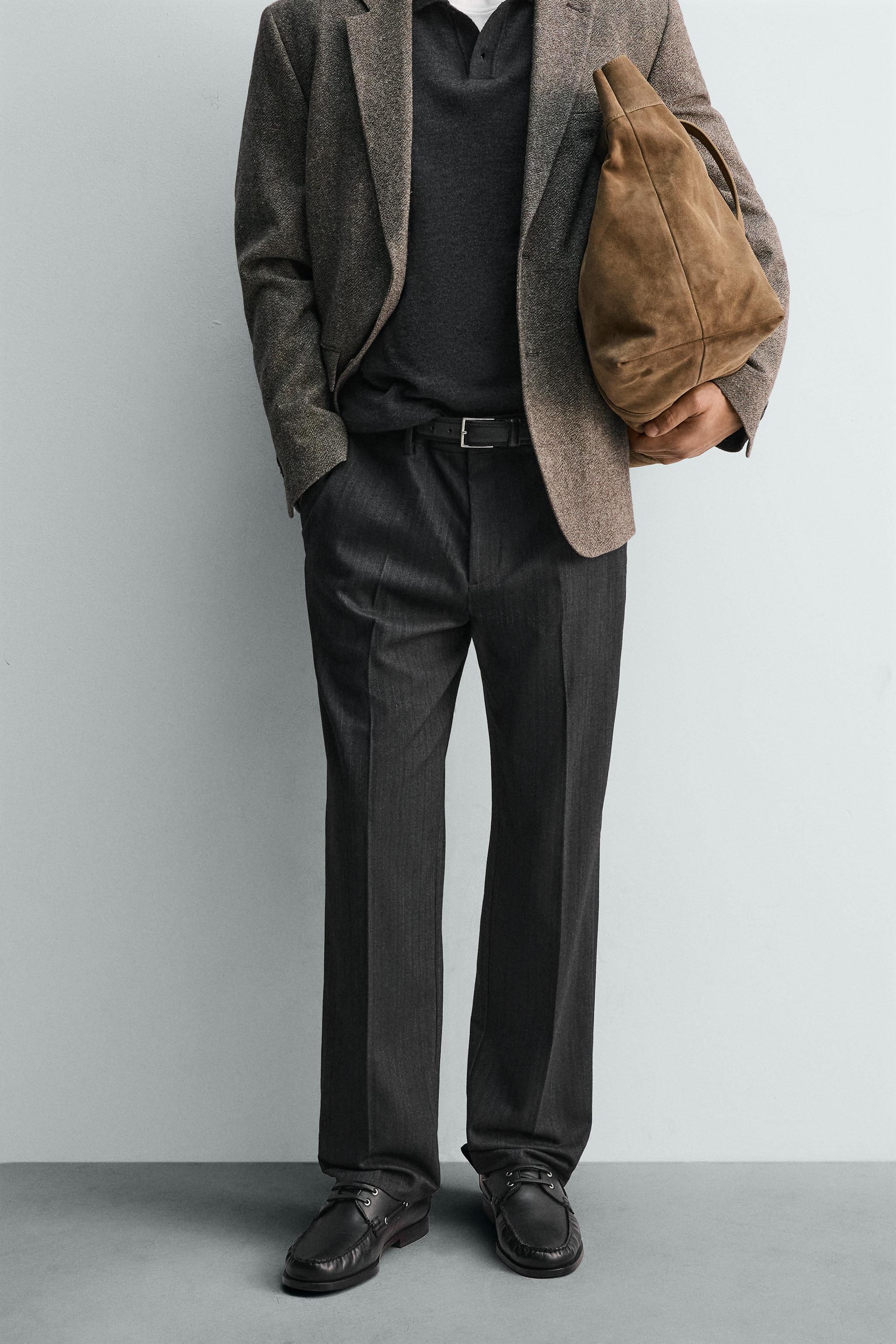 HERRINGBONE FLANNEL TEXTURED PANTS