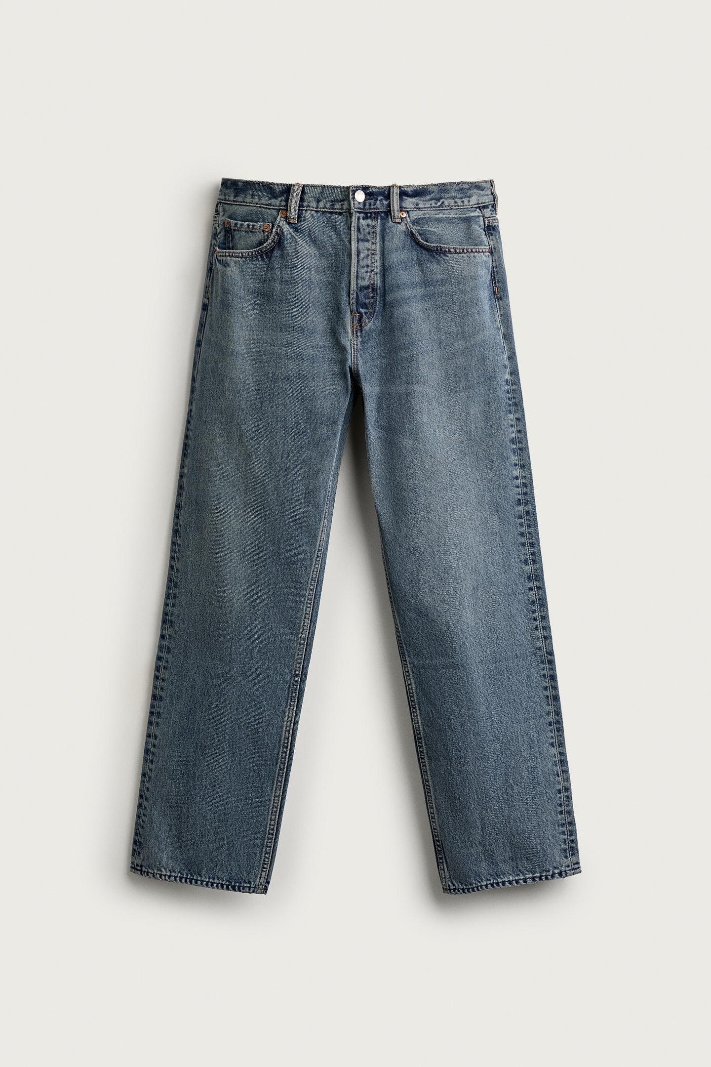 Мужские джинсы Zara Straight-Fit, цвет: Индиго — фото 7