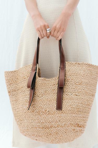 SAC SHOPPER TRESSÉ - Marron foncé de Zara - Image 1