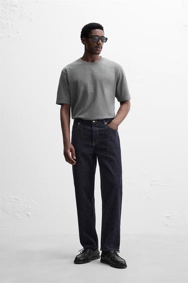 BRUSHED STRAIGHT-LEG JEANS - Blue by Zara - Image 0