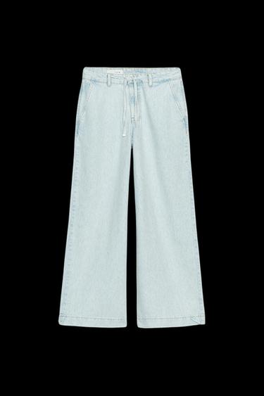 JEANS Z1975 WIDE LEG CORDÓN - Azul claro de Zara - Imagen 0