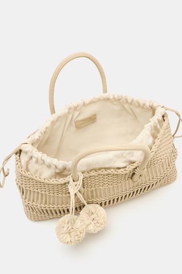 SAC À MAIN TRESSÉ - Beige de Zara - Image 5