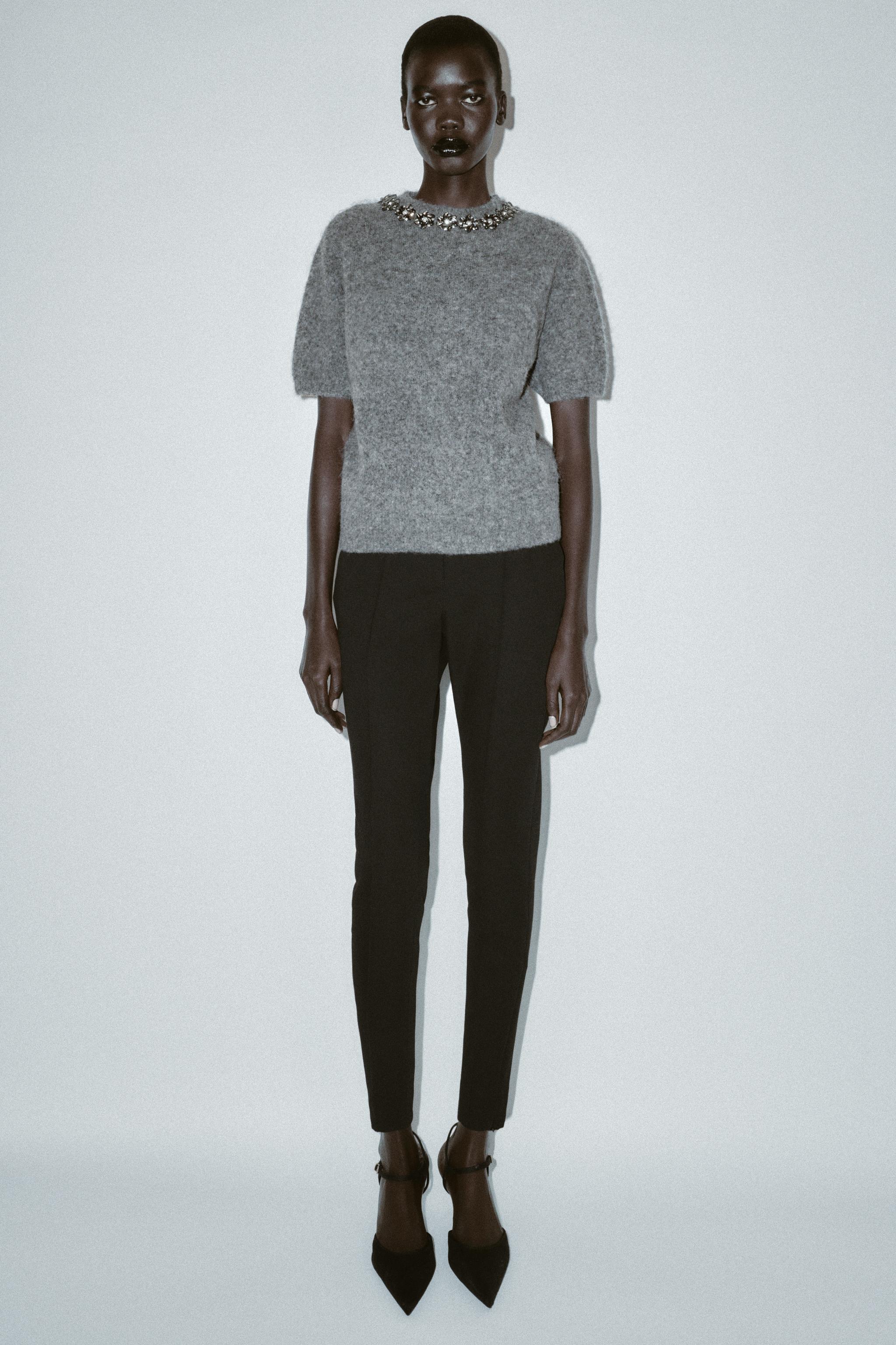 PANTALON TAILLE HAUTE SLIM ZIPS BAS