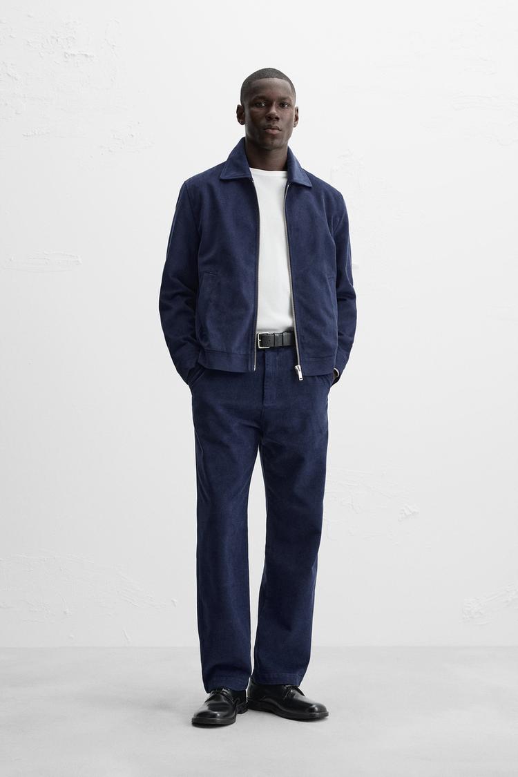 Estructura Confort Sobrecamisa ZARA De Algodón Y Cáñamo Azul