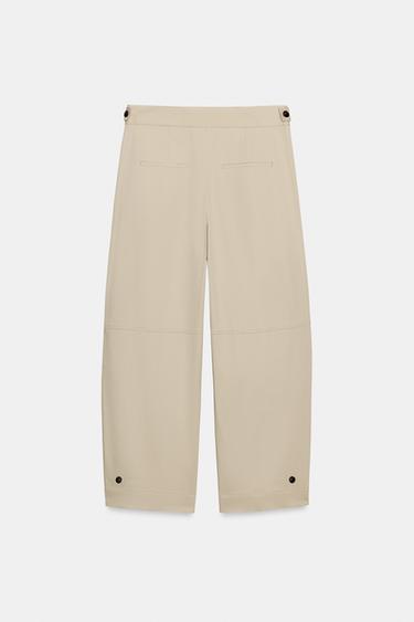 HIGH-WAIST CULOTTE TROUSERS - Mid-ecru by Zara - Image 7