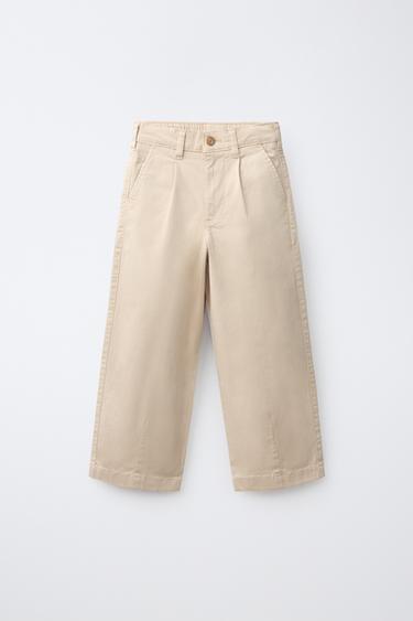 PANTALON BALLON À PINCES - Beige de Zara - Image 0