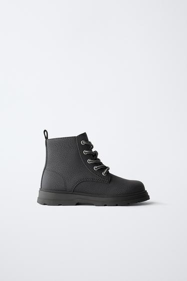 Zara LACED BOOTS - Black