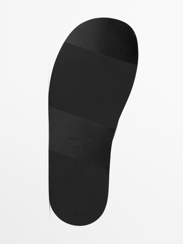 Sandales entre-doigts en cuir - Marron de Zara - Image 0