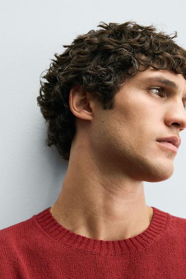 PULL COUPE DÉCONTRACTÉE STRUCTURÉ - Rouge de Zara - Image 6