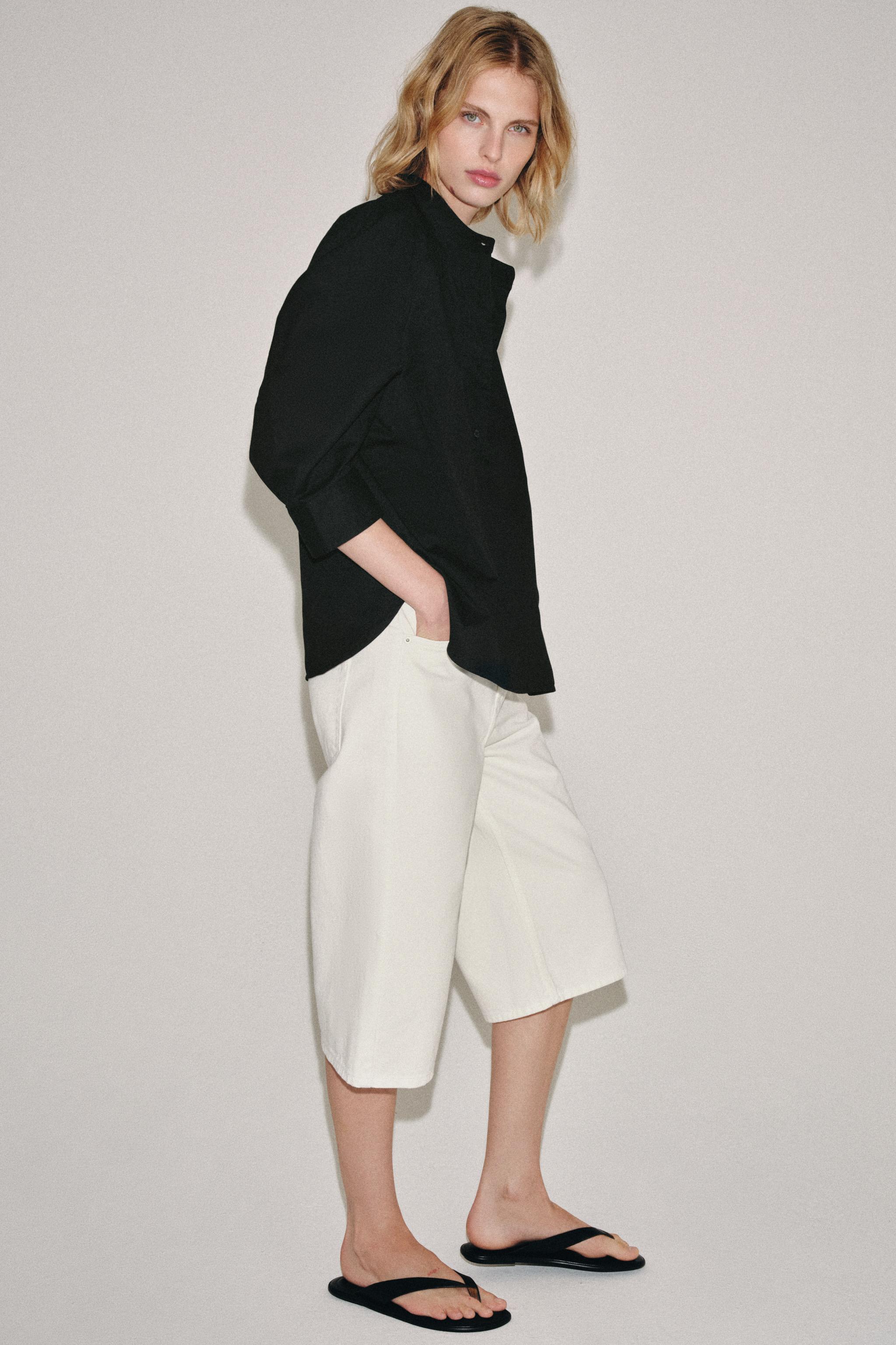 ZW COLLECTION PUFF SLEEVE SHIRT — Black